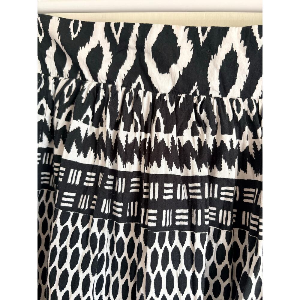 Sundance Black White Maxi Skirt Pockets Lined Cotton XXL Bohemian Resort Chic - Picture 5 of 9